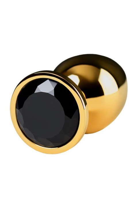 Gold anal plug TOYFA Metal with pink round-shaped gem