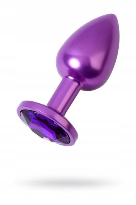 Purple anal plug TOYFA Metal with purple round-shaped gem