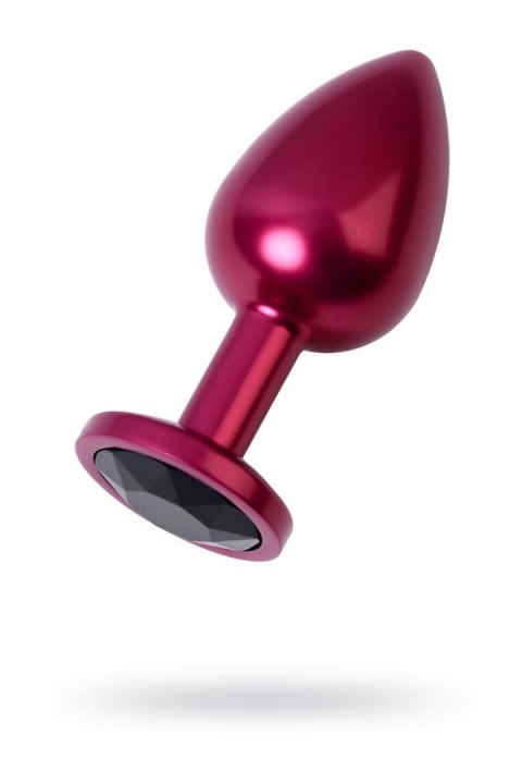 Red anal plug TOYFA Metal with black gem