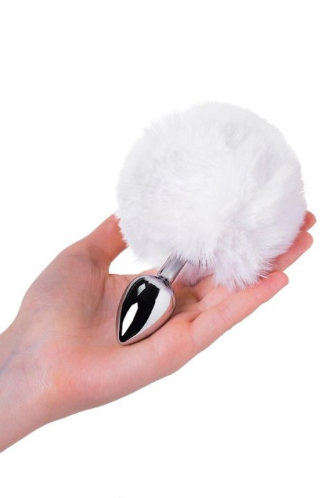 Silver anal plug TOYFA Metal with faux fur