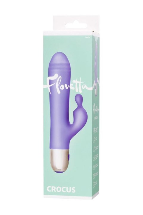 Vibrator with clitoral stimulation Flovetta Crocus, silicone, purple, 17.5 cm