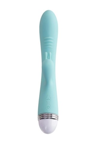 Vibrator with clitoral stimulator Flovetta by Toyfa Iris, silicone, mint, 22 cm