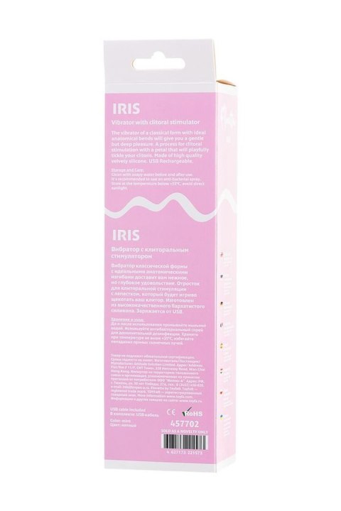 Vibrator with clitoral stimulator Flovetta by Toyfa Iris, silicone, mint, 22 cm