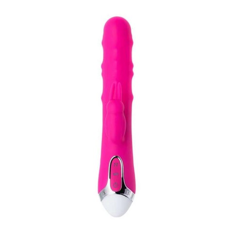 JOS BALLE, Vibrator with clitoral stimulator with moving balls, silicone, pink, 23 cm