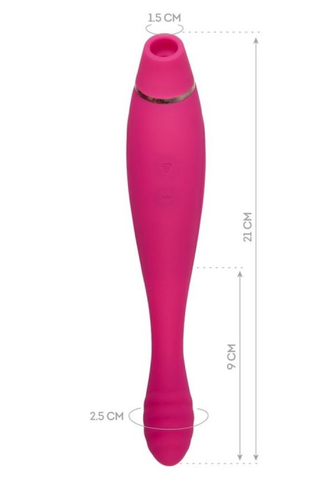 JOS Danvi vibrator with vacuum wave stimulation, silicone, pink, 21.5 cm