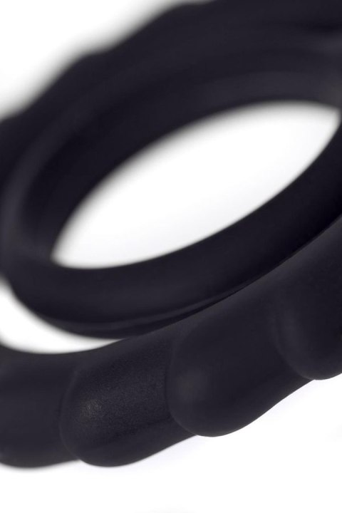 JOS GOOD BUNNY, Penis vibrating ring, silicone, black, 9cm