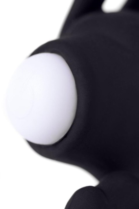 JOS GOOD BUNNY, Penis vibrating ring, silicone, black, 9cm