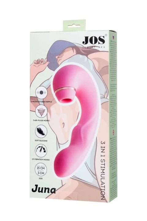 JOS Multifunctional clitoral stimulator JUNA, pink, 15 cm