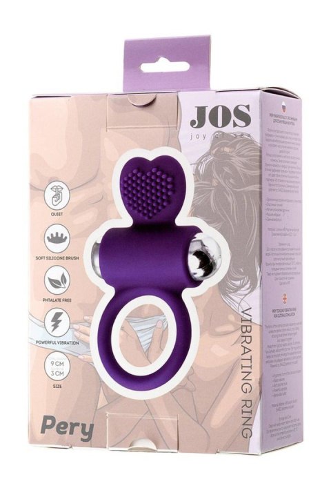 JOS PERY, Vibrating ring with cilia, silicone, violet, 9 cm