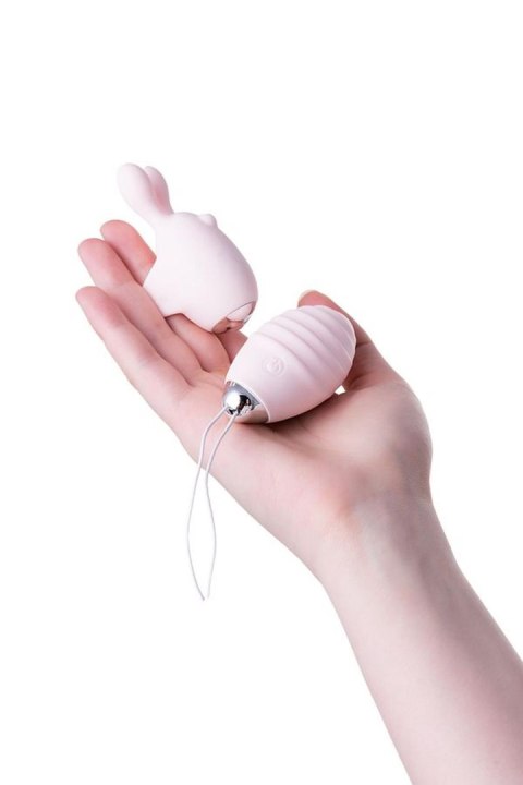 JOS VITA finger vibrating egg and vibrating attachment, silicone, powder pink, 8.5 and 8 cm