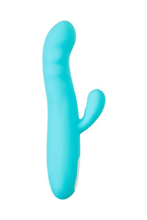 JOS Vibrator-rotator with clitoral stimulation JOS MERRY-SWI, silicone, blue, 20.7 cm