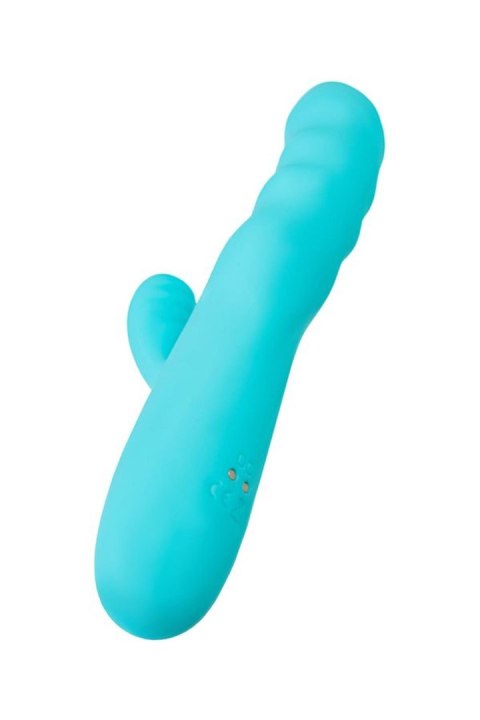 JOS Vibrator-rotator with clitoral stimulation JOS MERRY-SWI, silicone, blue, 20.7 cm