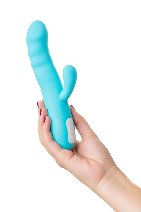 JOS Vibrator-rotator with clitoral stimulation JOS MERRY-SWI, silicone, blue, 20.7 cm