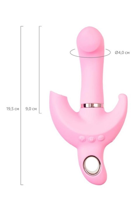 JOS Vibrator with clitoral stimulator JOS Twistme, silicone, pink, 19.5 cm