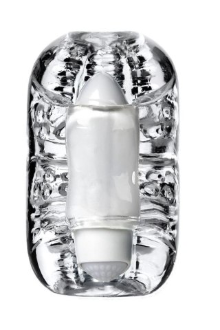 Lingam Khani, Vibrating Masturbator, TPE, Transparent, 9 cm