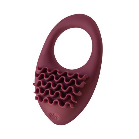 Rechargeable Vibro cockring Pure Passion Stellar Wine Red