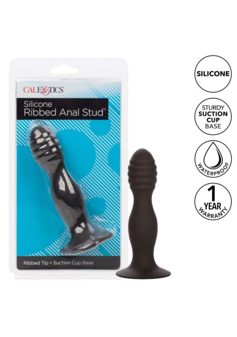 Ribbed Anal Stud Black