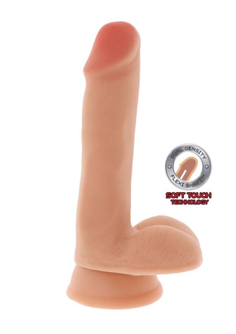 Dual Density Dildo 6 in. Balls Light skin tone