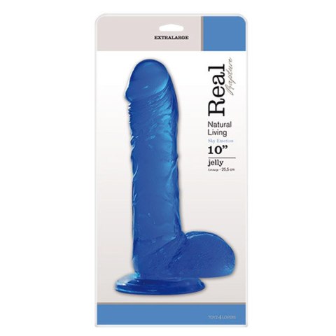 FALLO JELLY REAL RAPTURE BLUE 10" - Duże dildo na przyssawce