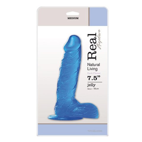 JELLY DILDO REAL RAPTURE BLUE 7,5" - Dildo z przyssawką