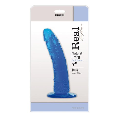 JELLY DILDO REAL RAPTURE BLUE 7" - Dildo z przyssawką