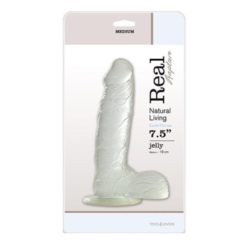 JELLY DILDO REAL RAPTURE CLEAR 7.5" - Dildo z przyssawką