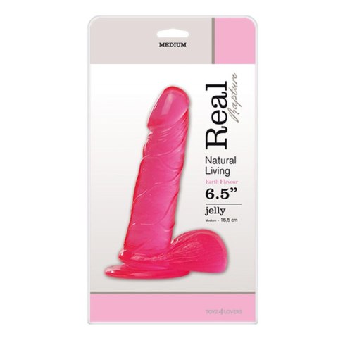 JELLY DILDO REAL RAPTURE PINK 6,5" - Dildo z przyssawką