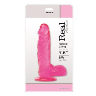 JELLY DILDO REAL RAPTURE PINK 7.5" - Dildo z przyssawką