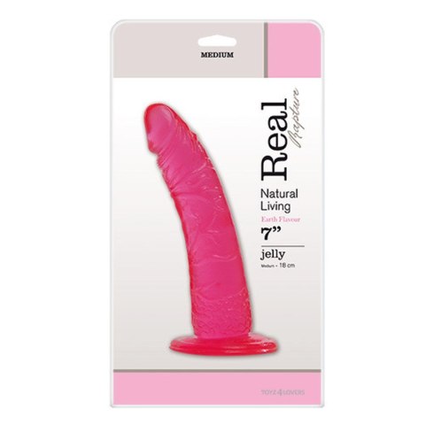 JELLY DILDO REAL RAPTURE PINK 7" - Dildo z przyssawką