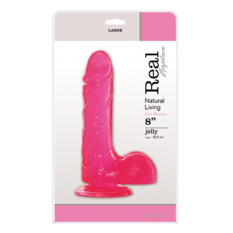 JELLY DILDO REAL RAPTURE PINK 8" - Dildo z przyssawką