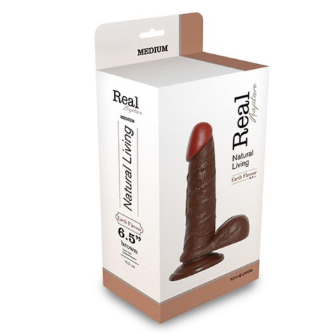 REALISTIC DILDO REAL RAPTURE BROWN 6.5"- Realistyczne dildo na przyssawce