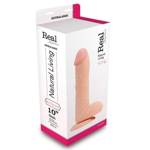 REALISTIC DILDO REAL RAPTURE FLESH 10" - Duże dildo na przyssawce