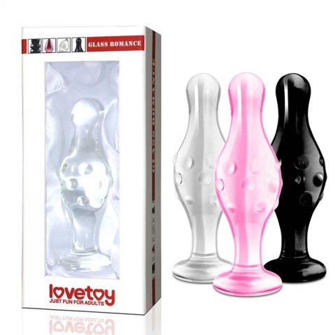 4.5"" Glass Romance Black - Szklany korek analny