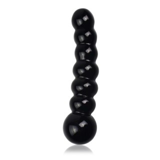 6.8''Glass Romance black - Szklane dildo