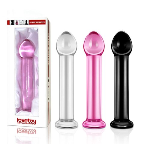 7"" Glass Romance Black - Szklane dildo