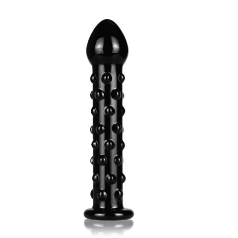 7"" Glass Romance Black - Szklane dildo