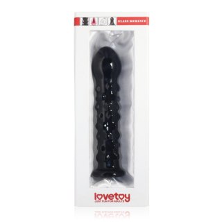 7"" Glass Romance Black - Szklane dildo