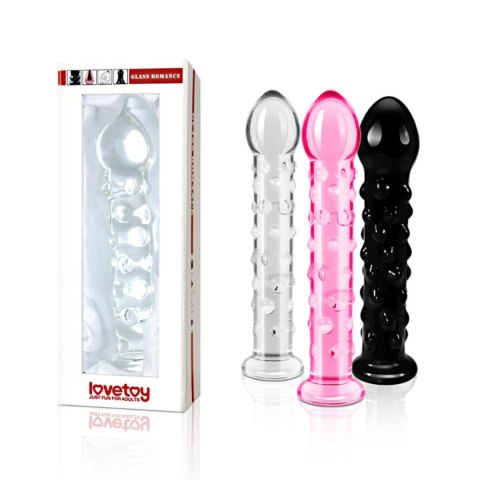 7"" Glass Romance Black - Szklane dildo