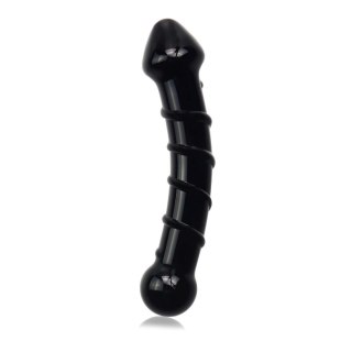 7"" Glass Romance Black - Szklane dildo