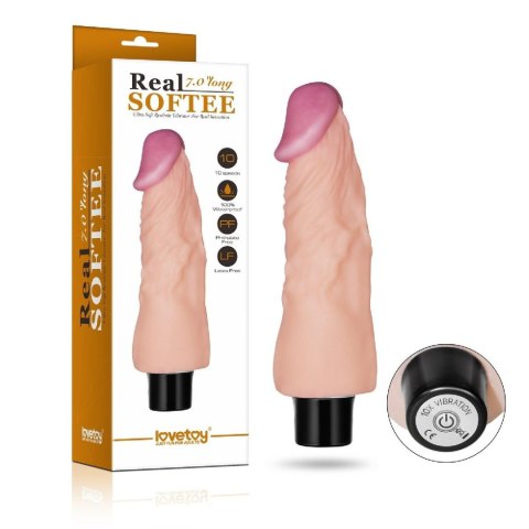 7"" REAL SOFTEE Vibrating Dildo