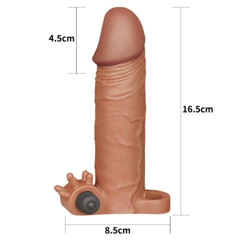 Add 2"" Pleasure X Tender Vibrating Penis Sleeve Brown - Nakładka na penisa