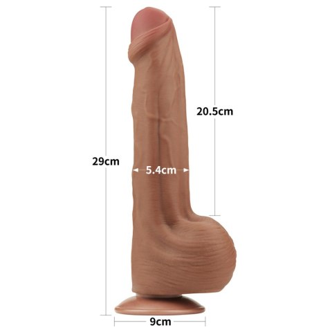 11.5'' King Sized Sliding Skin Dual Layer Dong Brown - Realistyczne dildo na przyssawce