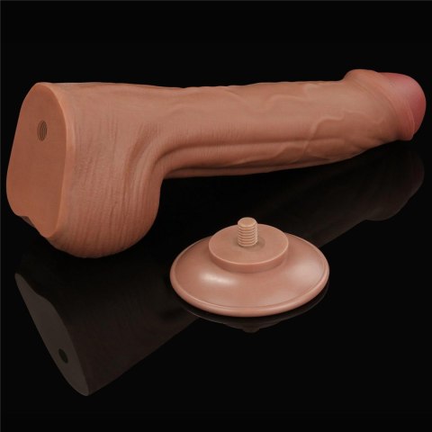 11.5'' King Sized Sliding Skin Dual Layer Dong Brown - Realistyczne dildo na przyssawce