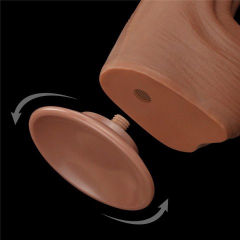 11.5'' King Sized Sliding Skin Dual Layer Dong Brown - Realistyczne dildo na przyssawce