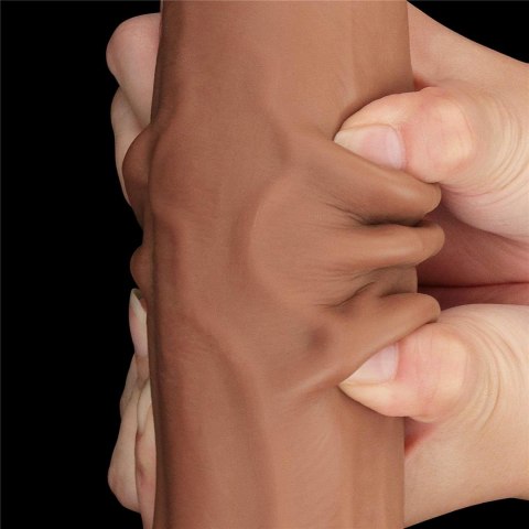 11.5'' King Sized Sliding Skin Dual Layer Dong Brown - Realistyczne dildo na przyssawce