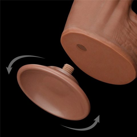 12'' King Sized Sliding Skin Dual Layer Dong Brown - Realistyczne dildo na przyssawce