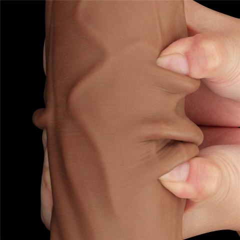 12'' King Sized Sliding Skin Dual Layer Dong Brown - Realistyczne dildo na przyssawce