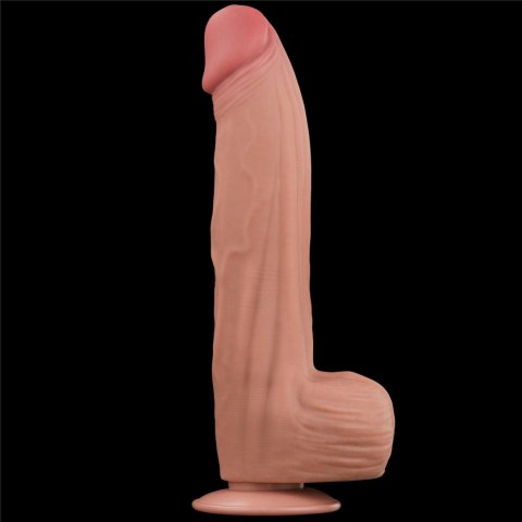 12'' King Sized Sliding Skin Dual Layer Dong - Realistyczne dildo na przyssawce