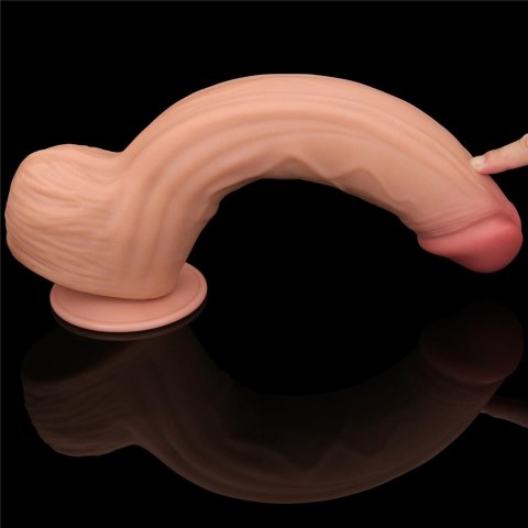 12'' King Sized Sliding Skin Dual Layer Dong - Realistyczne dildo na przyssawce