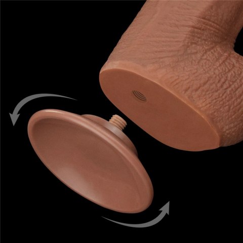 13.5'' King Sized Sliding Skin Dual Layer Dong Brown - Duże dildo na przyssawce